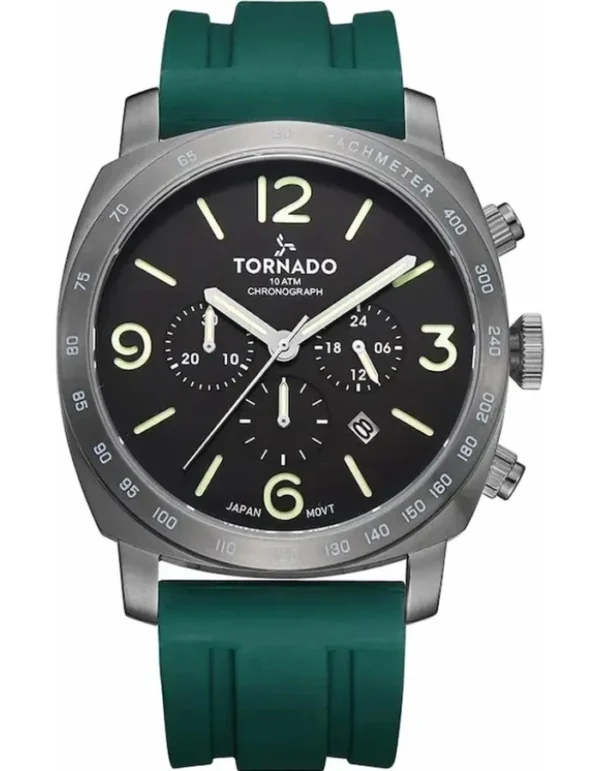 Tornado Men's Chronograph Green Dial Watch