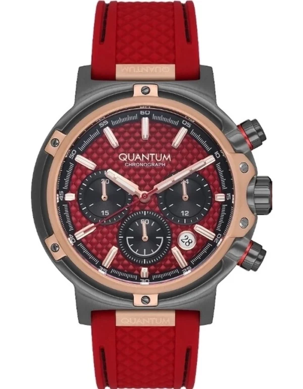 QUANTUM Men's Chronograph Red Dial Watch - Image 3