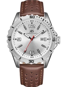Kenneth Scott Men's White Dial Analog Watch for Everyday Wear