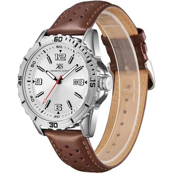 Kenneth Scott Men's White Dial Analog Watch - Image 2