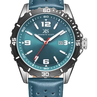 Kenneth Scott Men's Green Dial Analog Watch with Modern Design