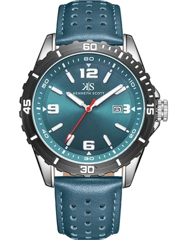 Kenneth Scott Men's Green Dial Analog Watch with Modern Design