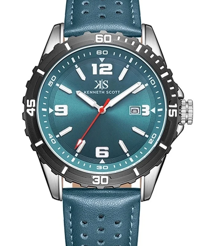 Kenneth Scott Men's Green Dial Analog Watch with Modern Design