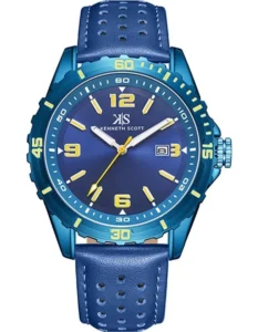 Kenneth Scott Men's Blue Dial Analog Watch for Everyday Style