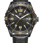 Kenneth Scott Men's Black Dial Analog Watch with Minimalist Design