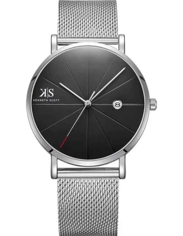 Kenneth Scott Men's Black Dial Analog Watch