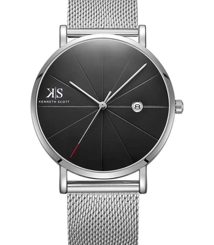 Kenneth Scott Men's Black Dial Analog Watch