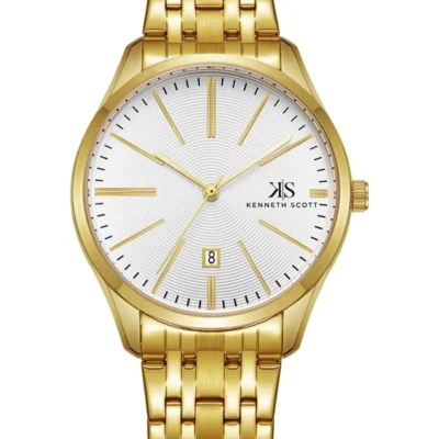 Kenneth Scott Men's Analog White Dial Watch