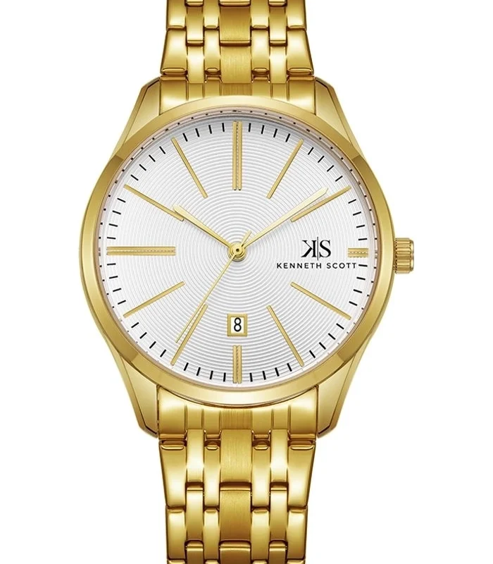 Kenneth Scott Men's Analog White Dial Watch