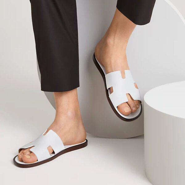 Hermes White Izmir Sandal - Image 3