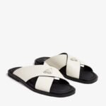 Prada suede crisscross slides White