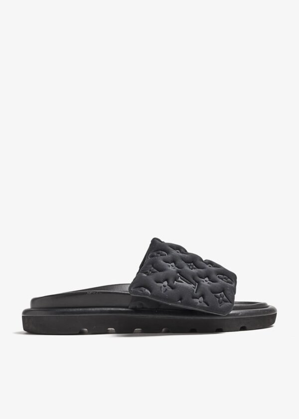 Louis Vuitton Black Monogram Slides - Image 4