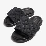 Louis Vuitton Black Monogram Slides