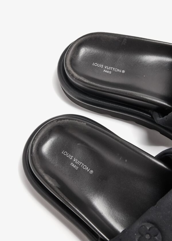 Louis Vuitton Black Monogram Slides - Image 3