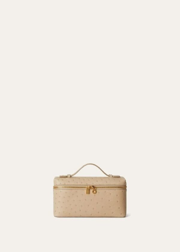 Loro Piana Beige Ostrich Leather Bag