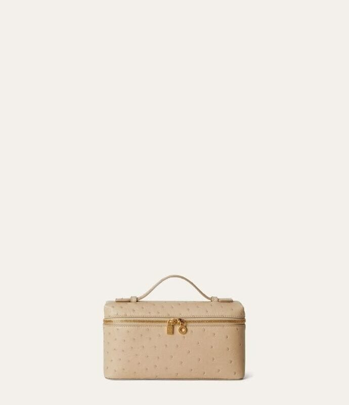 Loro Piana Beige Ostrich Leather Bag