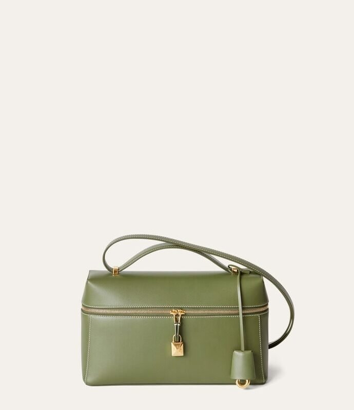 Loro Piana Green Leather Shoulder Bag