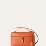 Loro Piana Orange Leather Shoulder Bag