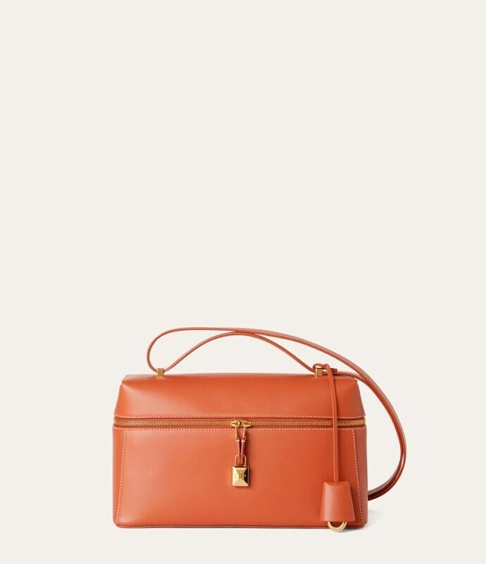 Loro Piana Orange Leather Shoulder Bag