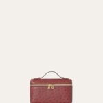 Loro Piana Burgundy Ostrich Leather Bag