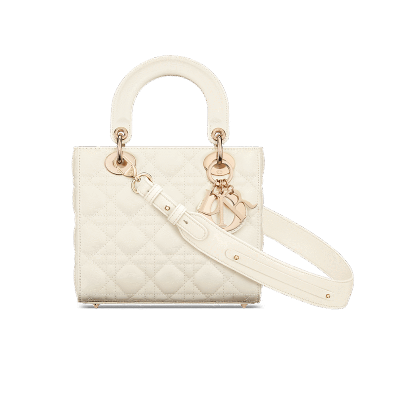 Ivory Quilted Lady Dior-Inspired Handbag