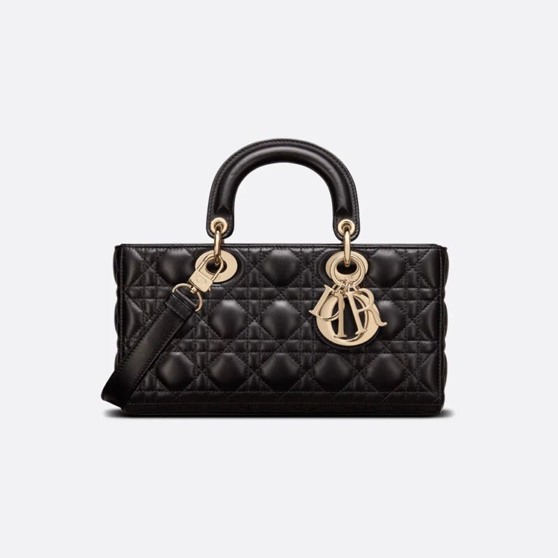 Black Rectangular Lady Dior-Inspired Bag