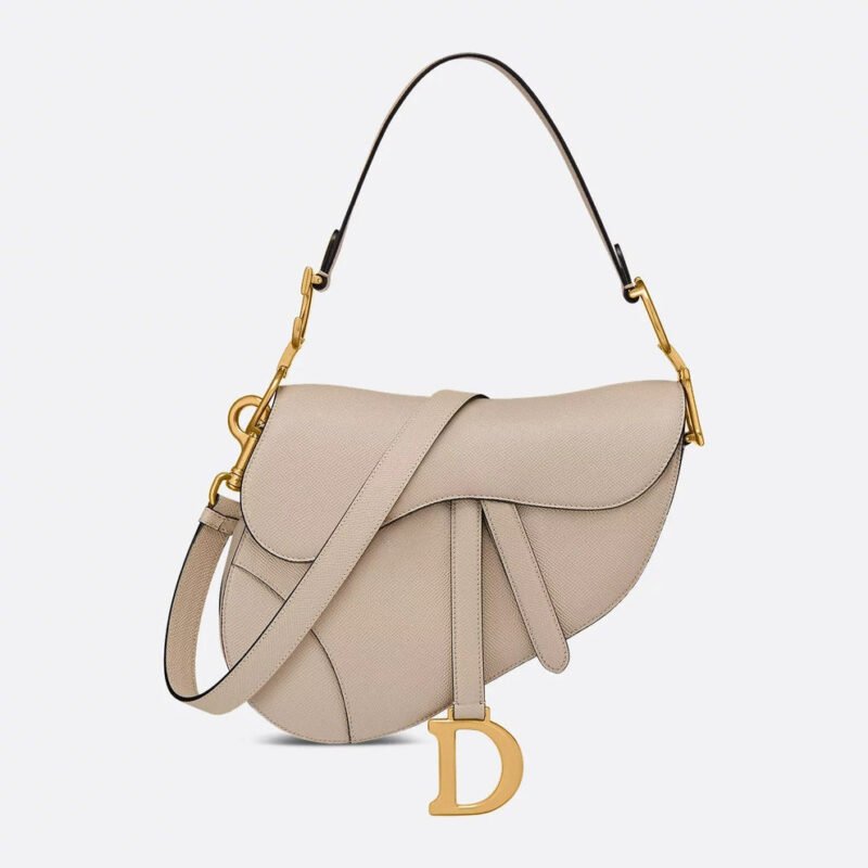 Beige Designer-Inspired Saddle Bag