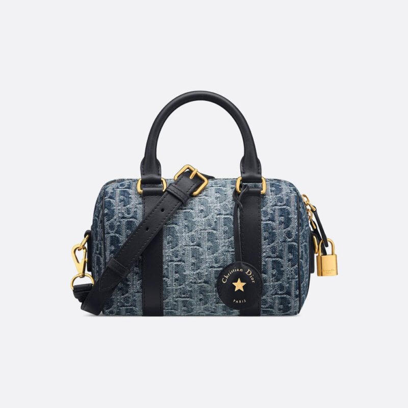 Denim Monogram Boston Bag
