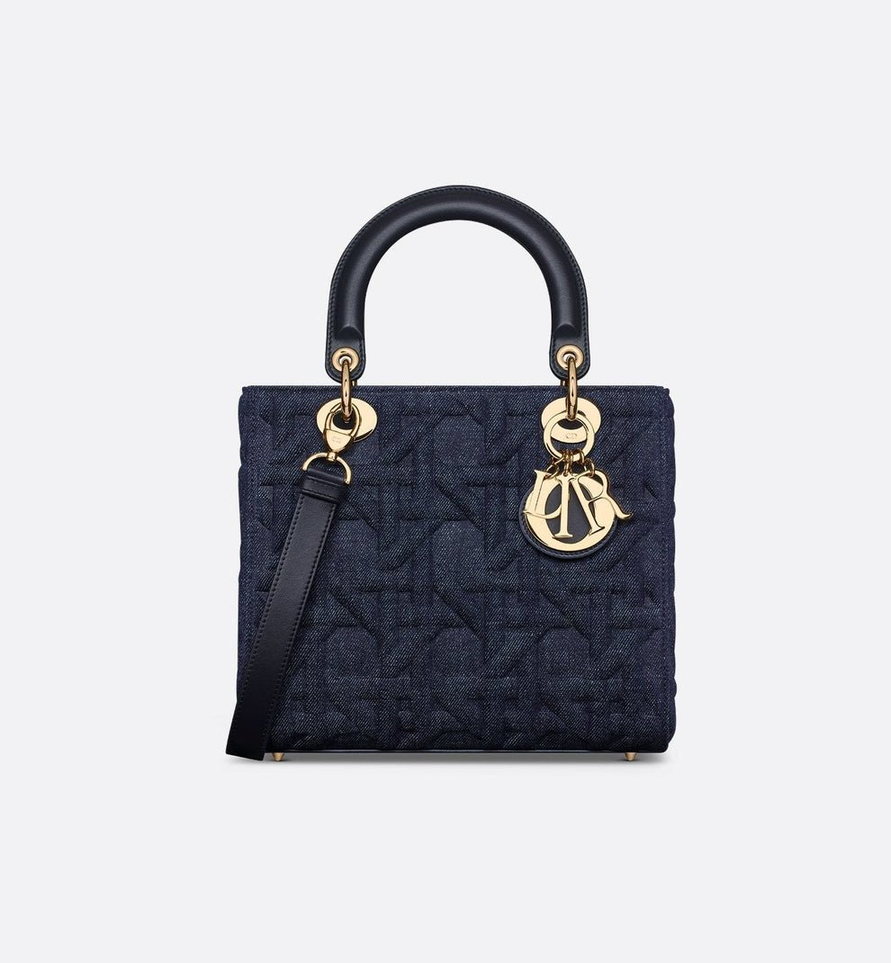 Dior Lady Dior Bag – Navy Blue Denim with Gold Hardwar
