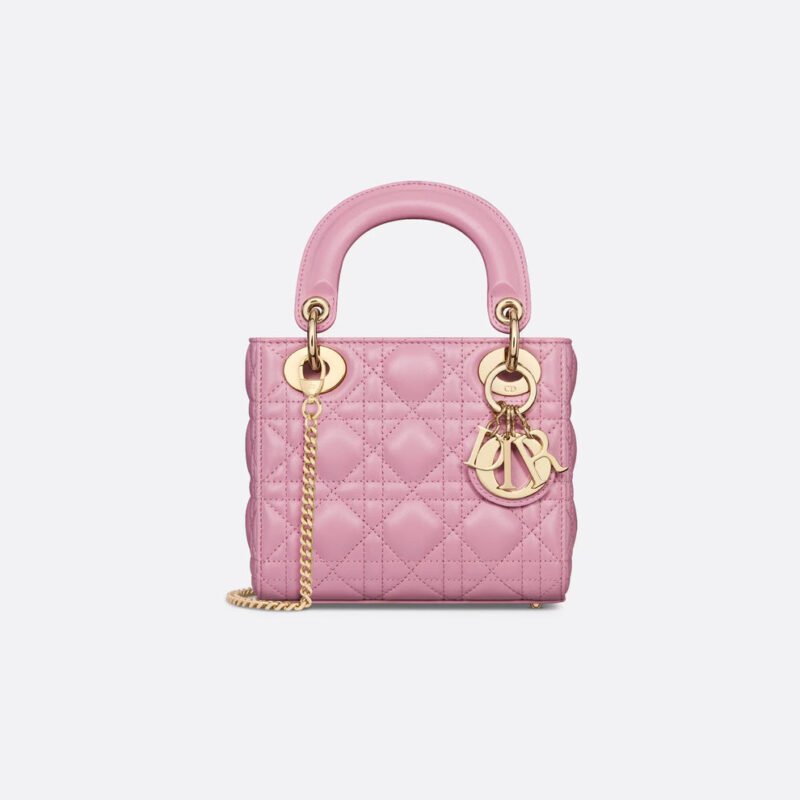 Mini Lady Dior Bag – Pink Lambskin with Gold Hardware