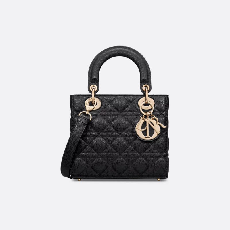 Lady Dior Bag – Black Grained Leather with Gold Hardware