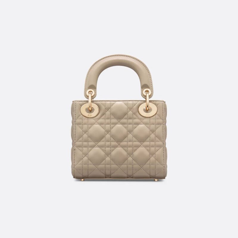 Lady Dior Bag – Taupe Lambskin with Gold Hardware