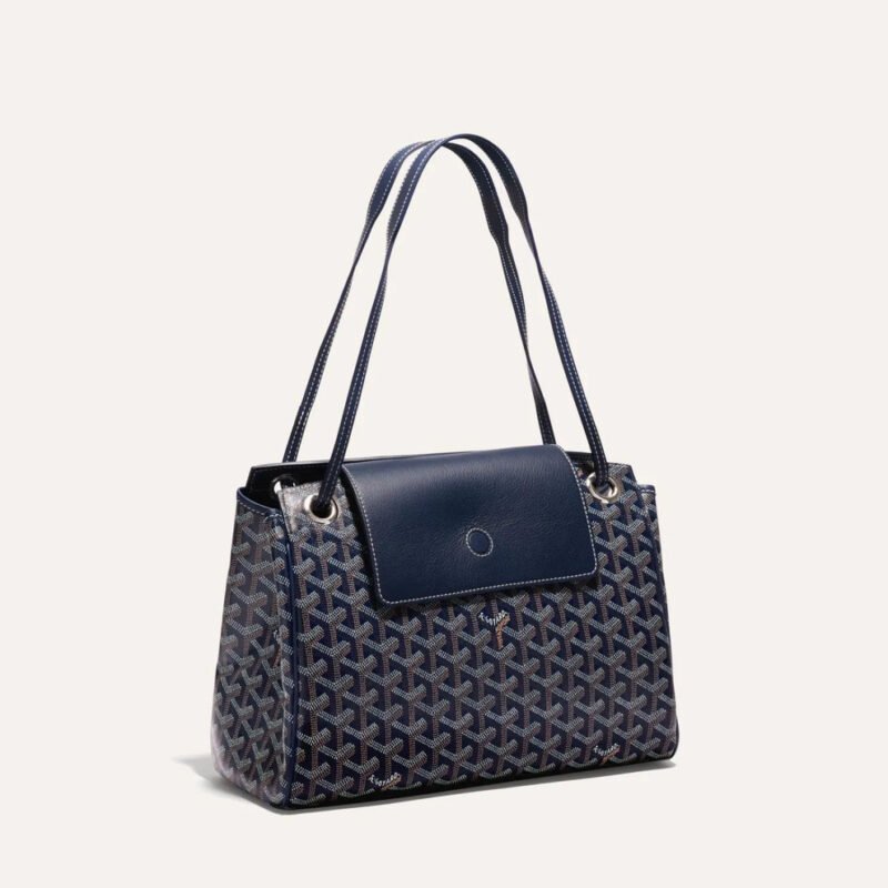Goyard Anjou PM Bag – Navy Blue Goyardine Canvas & Leather