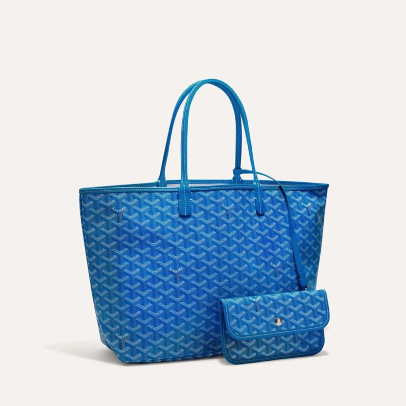 Goyard Saint Louis GM Tote – Blue Goyardine Canvas with Pouch