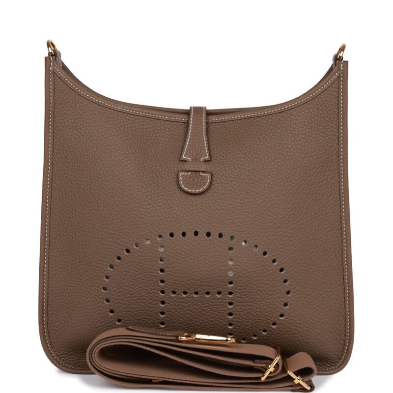 Hermès Evelyne 33 Etoupe Clemence Leather
