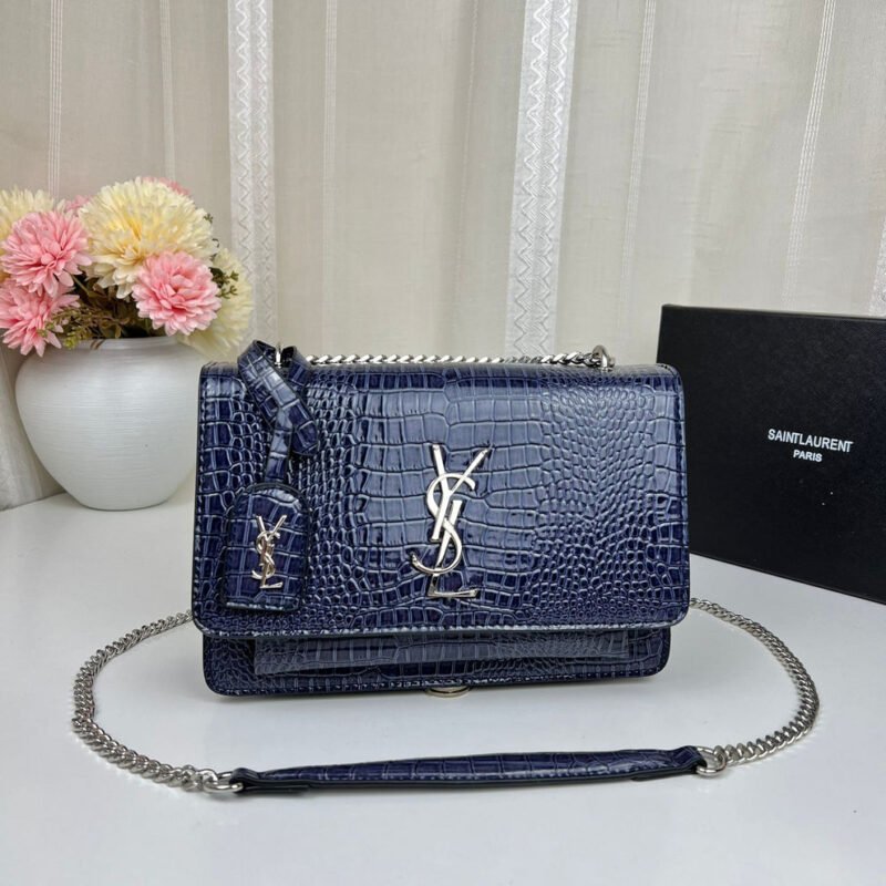 Saint Laurent Sunset Medium Bag in Navy Blue