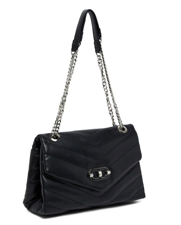 Elegant Black Quilted Chain Shoulder Bag - Image 3