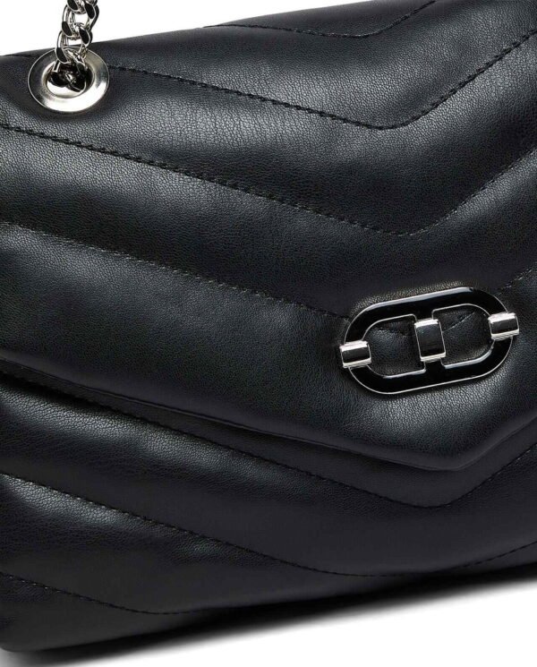 Elegant Black Quilted Chain Shoulder Bag - Image 5
