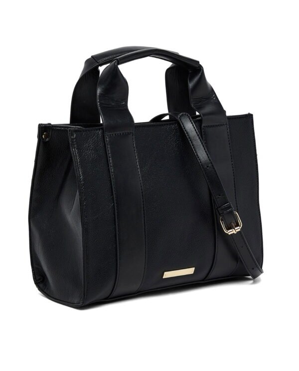 Elegant Black Color-Block Handbag - Image 3