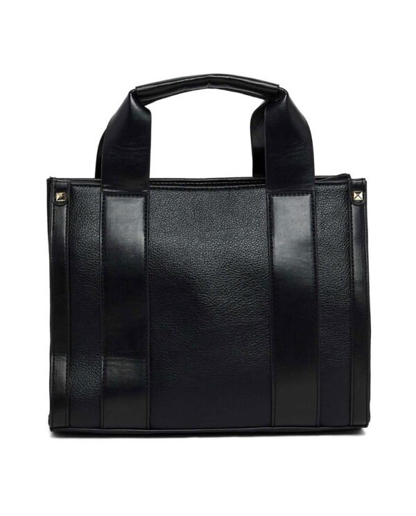 Elegant Black Color-Block Handbag - Image 4
