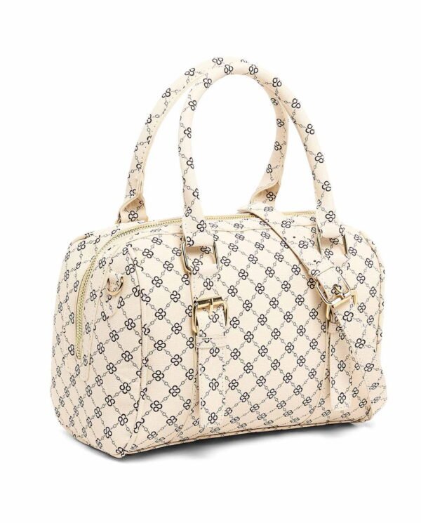 Cream Monogram Canvas Handbag - Image 3