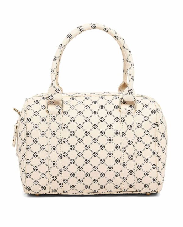 Cream Monogram Canvas Handbag - Image 4