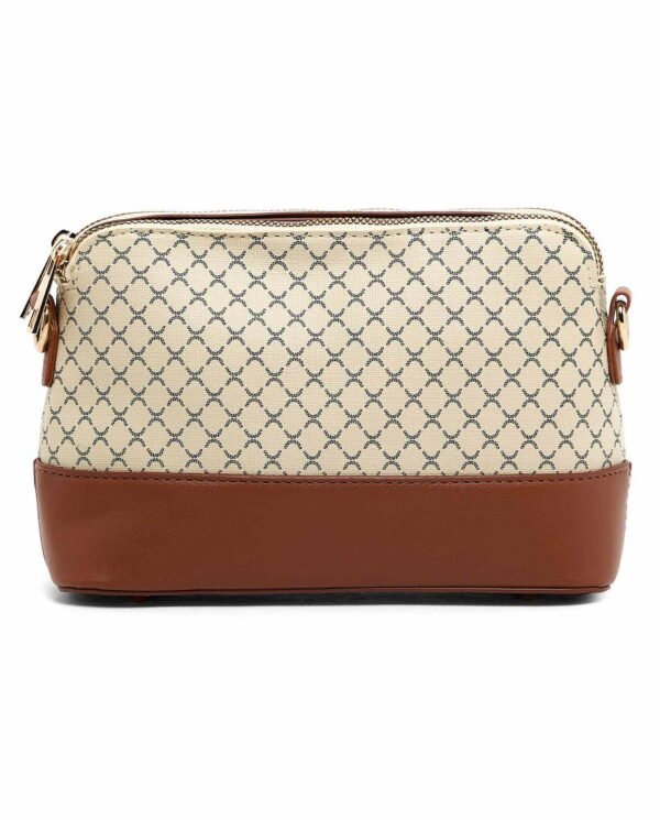 Beige Monogram Canvas & Brown Leather-Trim Pouch - Image 2
