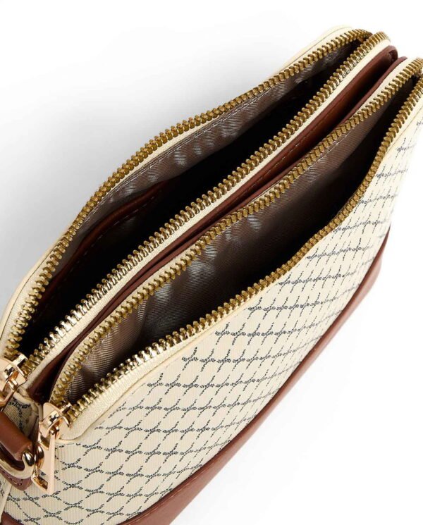 Beige Monogram Canvas & Brown Leather-Trim Pouch - Image 6