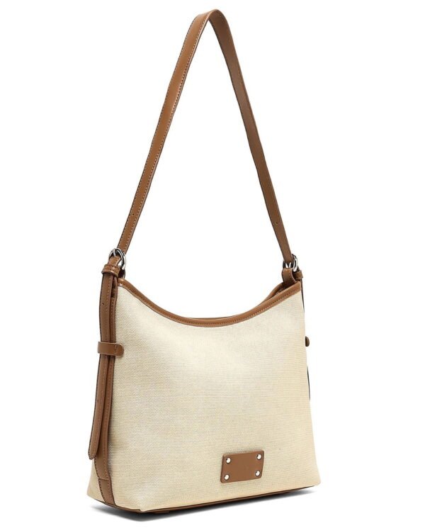 Beige Canvas Shoulder Bag - Image 3