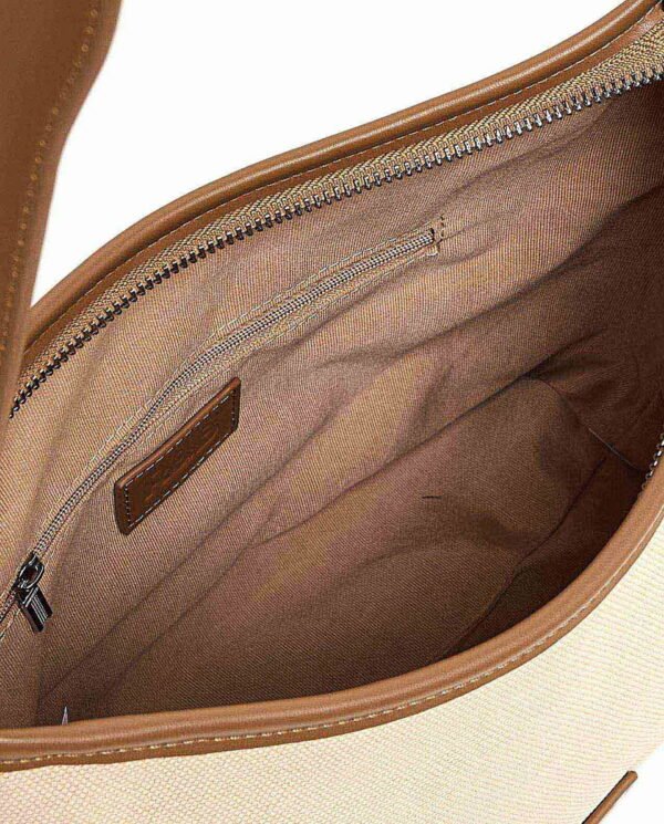Beige Canvas Shoulder Bag - Image 6