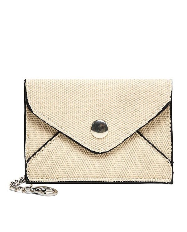 Beige Canvas Shoulder Bag with Black Trim - Image 7