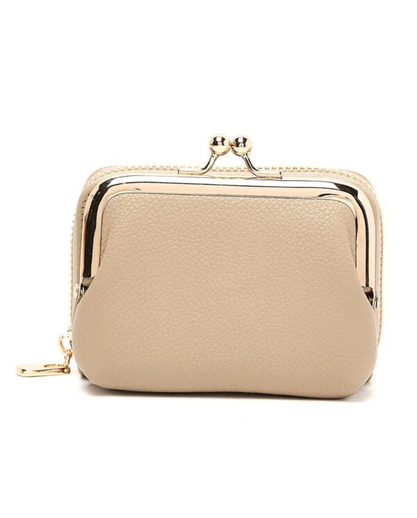 Elegant Beige Leather Women's Coin Purse - Image 2