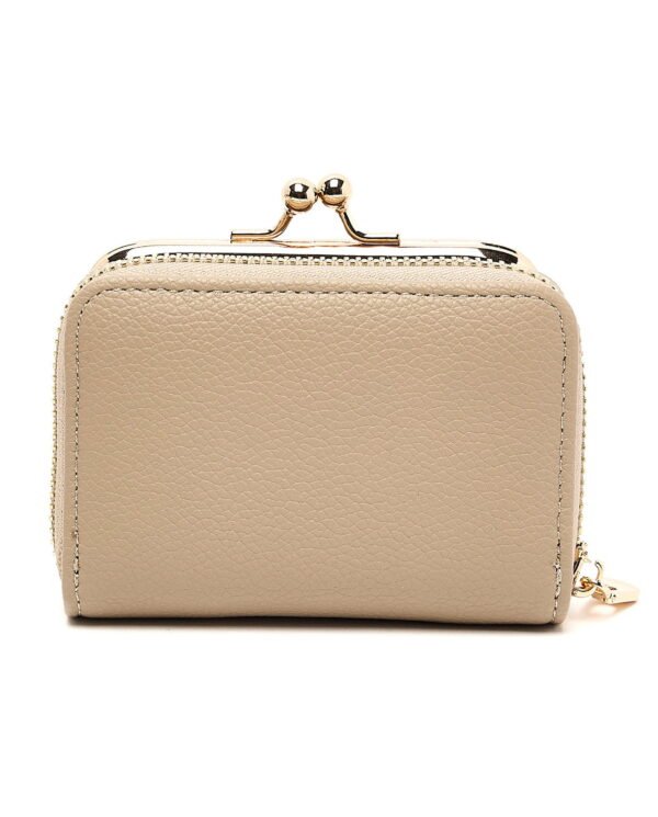 Elegant Beige Leather Women's Coin Purse - Image 4