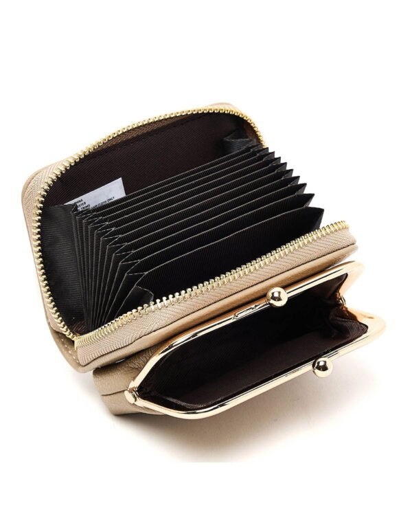 Elegant Beige Leather Women's Coin Purse - Image 6